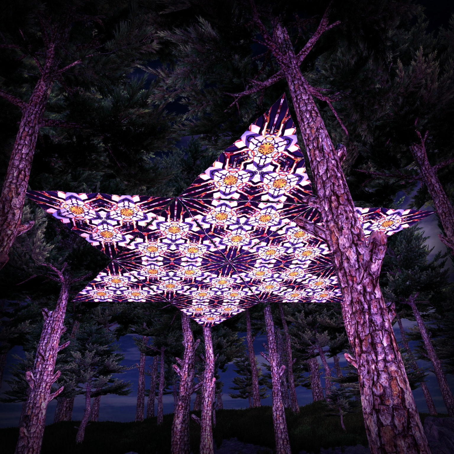 Winter Tale UV-Triangles WT-TR03 - 12 Pieces - UV-Reactive Psychedelic Party Decoration - 3D Preview