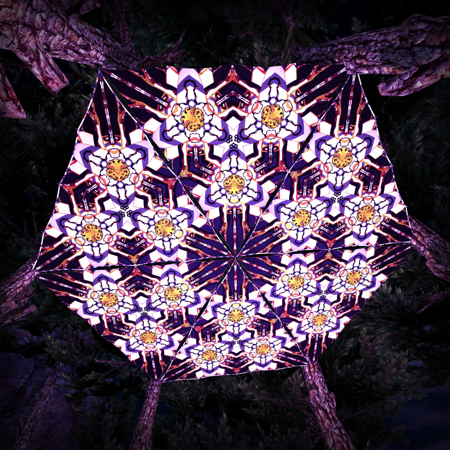 Winter Tale UV-Triangles WT-TR03 - 6 Pieces - UV-Reactive Psychedelic Party Decoration - 3D Preview