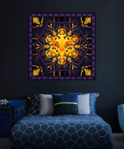 Winter Tale Mandala - Psychedelic UV-Reactive Trippy Tapestry Wall Decoration