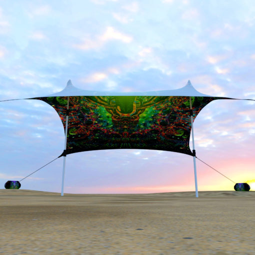 Alien Enlightenment Sunshade – Psychedelic UV-Reactive Camping Tent - 3D-Preview