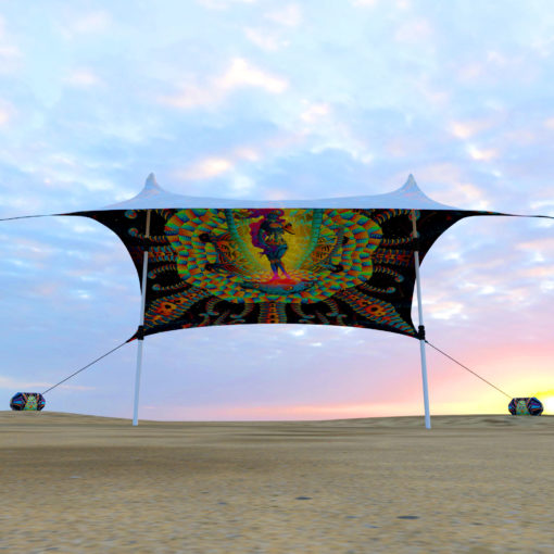 Cyber Venus Sunshade – Psychedelic UV-Reactive Camping Tent - 3D-Preview