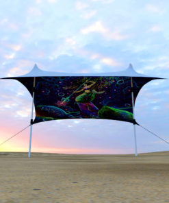 Epic Underwater Kingdom Sunshade – Psychedelic UV-Reactive Camping Tent - 3D-Preview