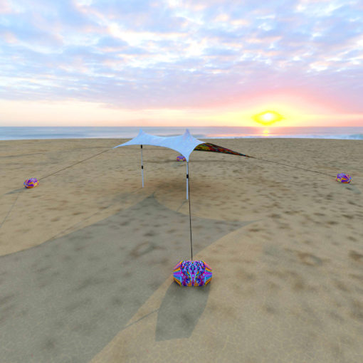 Lord Hanuman Sunshade – Psychedelic UV-Reactive Camping Tent - 3D-Preview