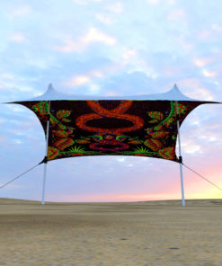 Jungle Snakes Sunshade – Psychedelic UV-Reactive Camping Tent - 3D-Preview