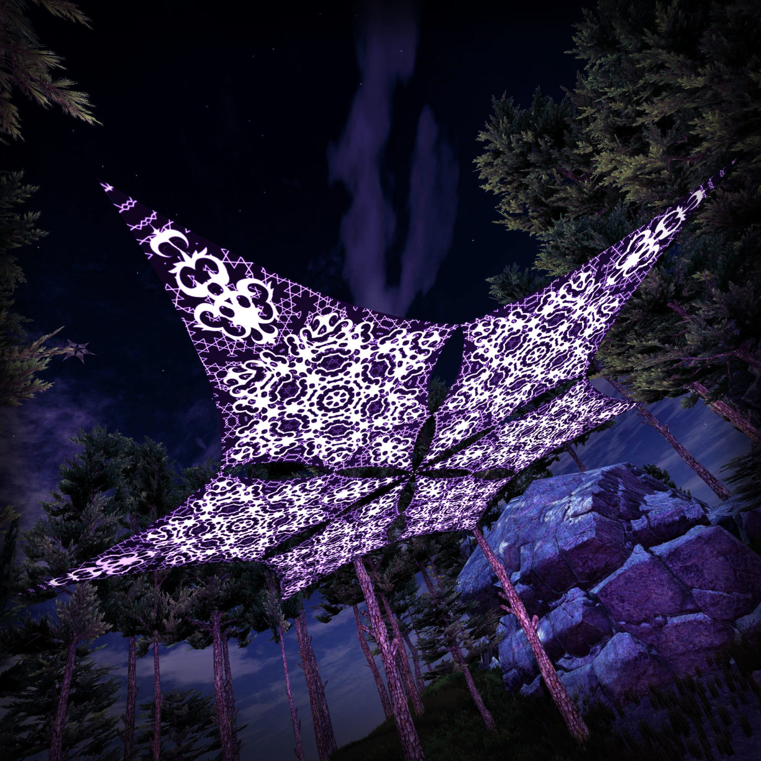 Winter Tale - Hexagram WT-BW-DM01 - Psychedelic UV-Canopy - 3D-Preview