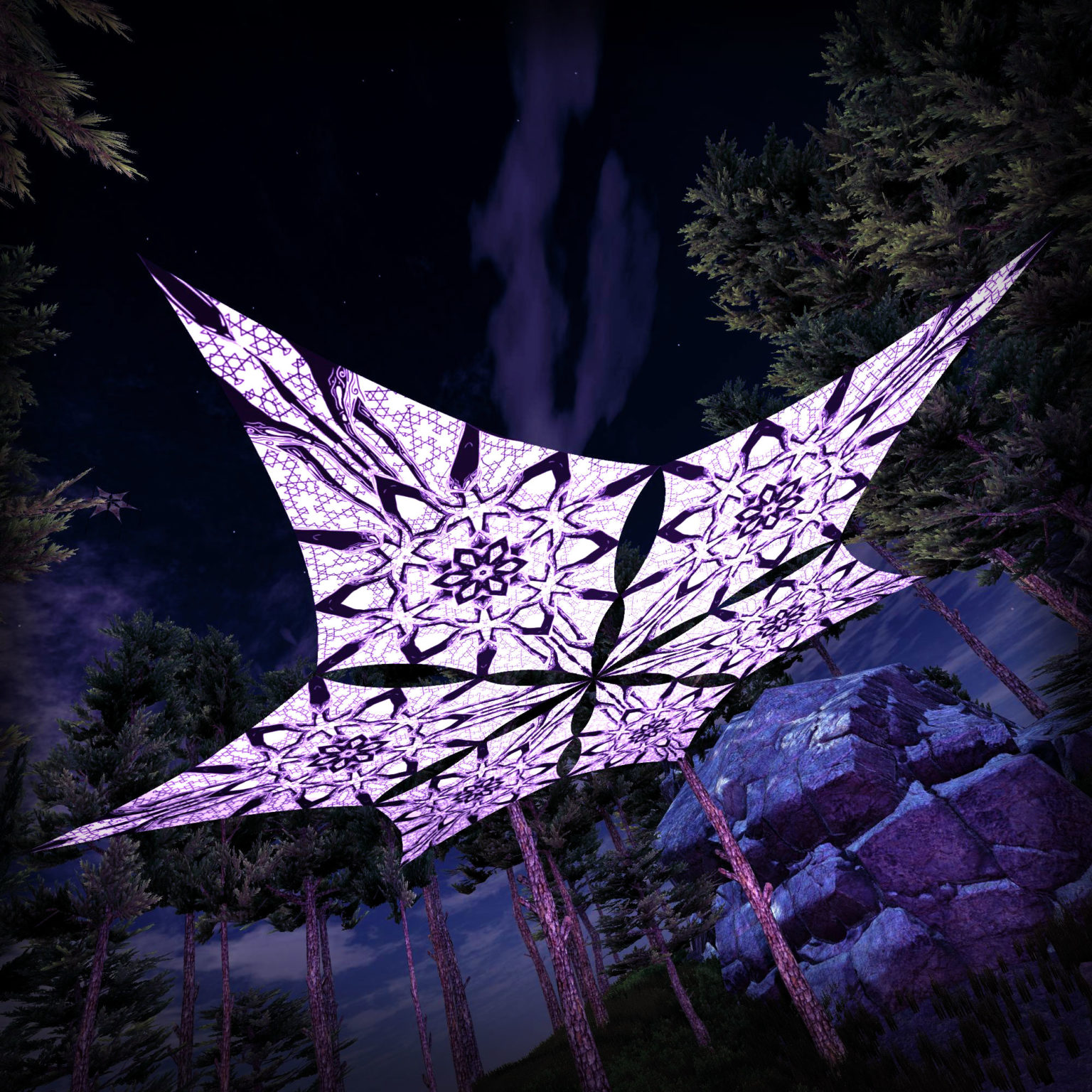 Winter Tale - Hexagram WT-BW-DM02 - Psychedelic UV-Canopy - 3D-Preview