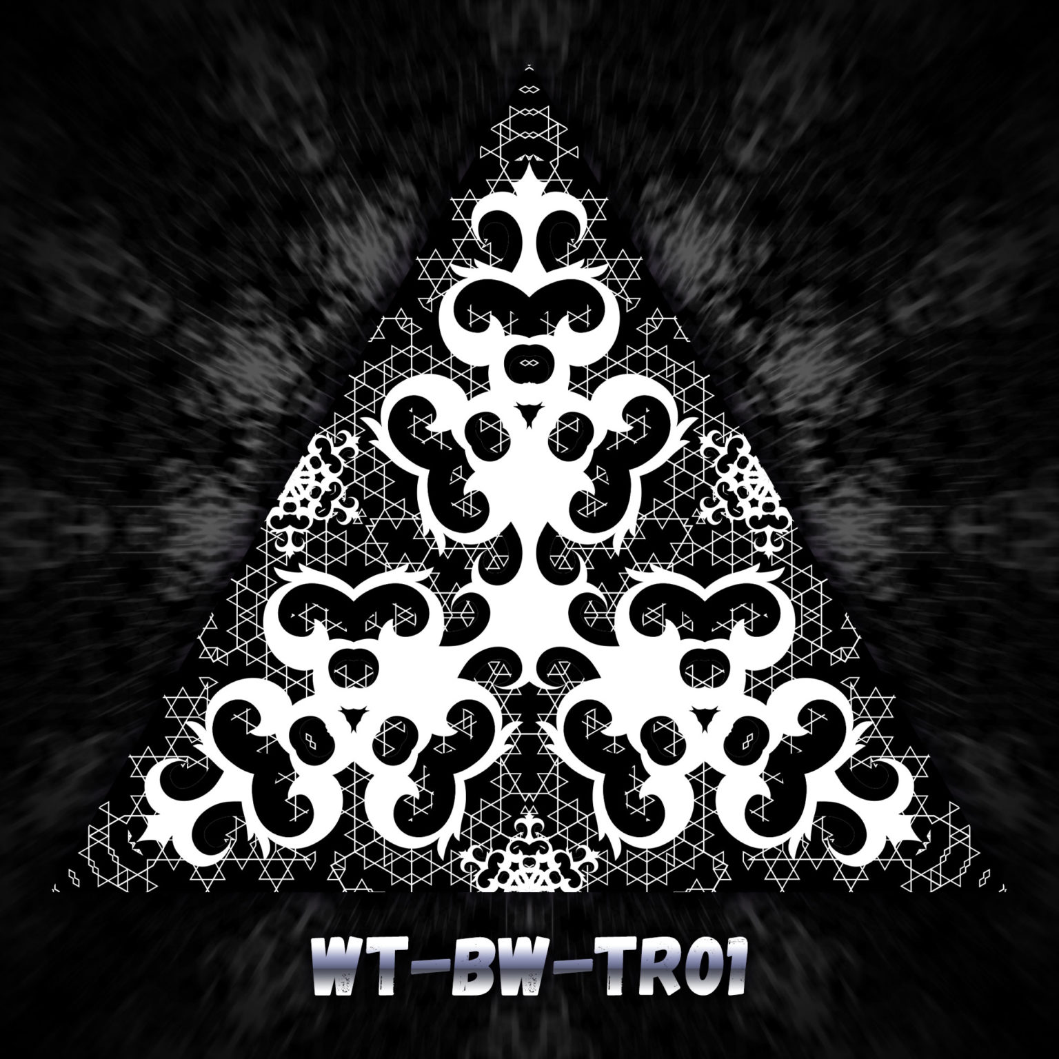Winter Tale - WT-BW-TR01 - Black Dragons - Psychedelic Black&White Ceiling Decoration Canopy - Triangle Design Preview