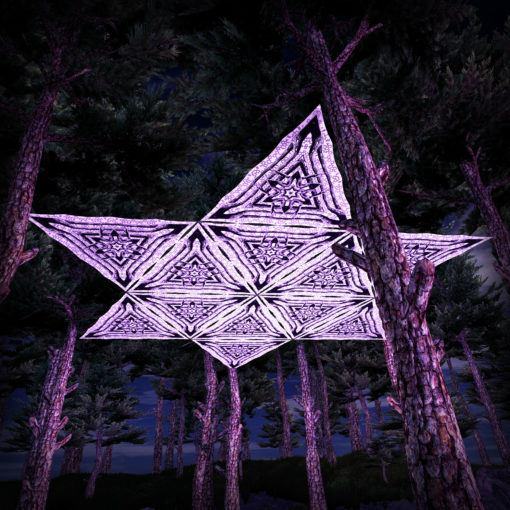 Winter Tale - WT-BW-TR02 - Psychedelic Black&White Ceiling Decoration Canopy 12 Triangles - 3D-Preview