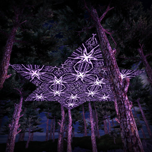 Winter Tale - WT-BW-TR03 - Psychedelic Black&White Ceiling Decoration Canopy 12 Triangles - 3D-Preview