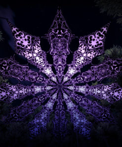 Winter Tale - Chilly Night & Black Dragons - Psychedelic Black&White Canopy - 12 petals set - 3D-Preview
