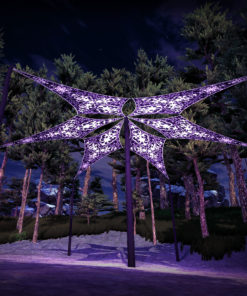 Chilly Night - Psychedelic UV-Reactive Ceiling Decoration Canopy 6 Petals - 3D-Preview