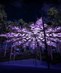 Winter Tale - Snowy Forest & Chilly Night - Psychedelic Black&White Canopy - 12 petals set - 3D-Preview