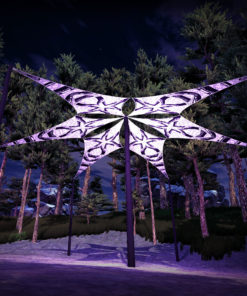 Snowy Forest - Psychedelic UV-Reactive Ceiling Decoration Canopy 6 Petals - 3D-Preview