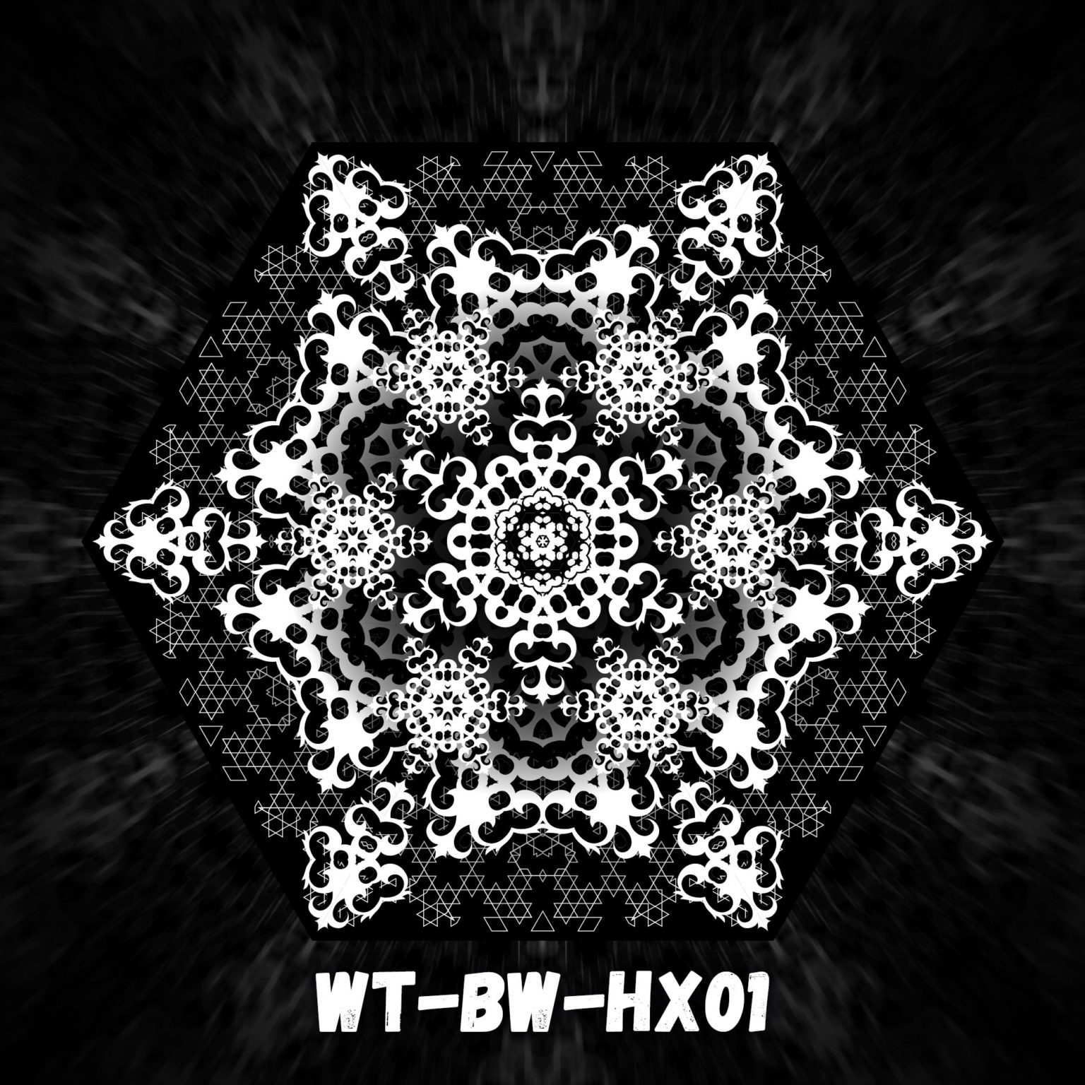 Winter Tale - WT-BW-HX01 - Psychedelic Black&White Hexagon - Design Preview