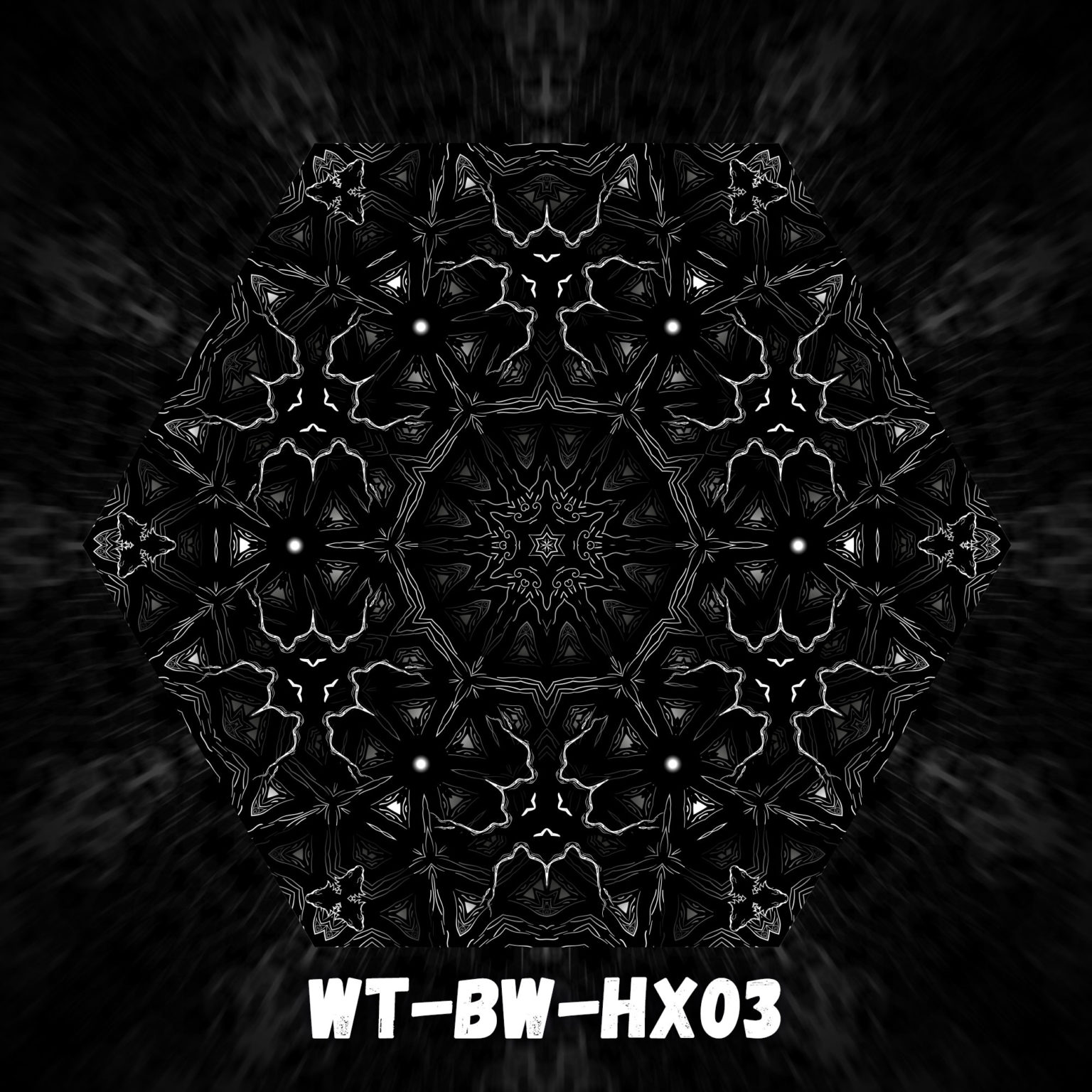 Winter Tale - WT-BW-HX03 - Psychedelic Black&White Hexagon - Design Preview