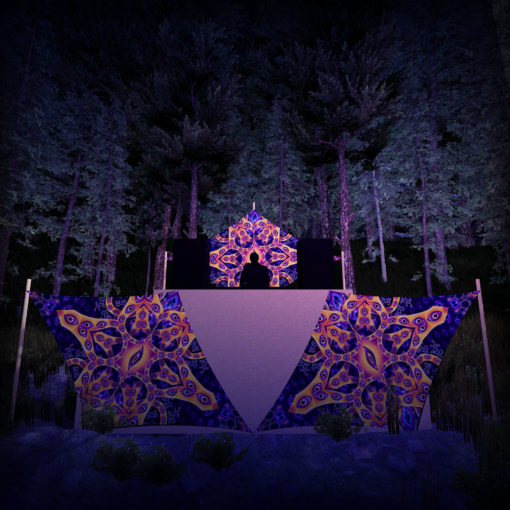 Abracadabra - AB-DM01 - Psychedelic UV-Reactive DJ-Stage 3 UV-Diamonds Set - Layout #2 - 3D-Preview