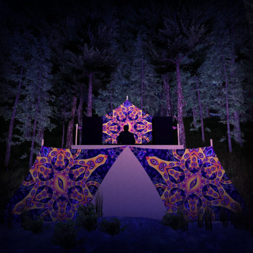 Abracadabra - AB-DM01 - Psychedelic UV-Reactive DJ-Stage 3 UV-Diamonds Set - Layout #5 - 3D-Preview