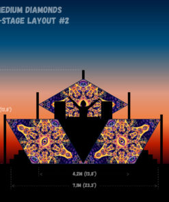 Abracadabra - AB-DM01 - Psychedelic UV-Reactive DJ-Stage 3 UV-Diamonds Set - Layout #2