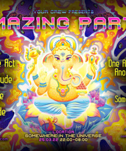 Lord Ganesha - Free Psychedelic Trance Party Promotion Flyer A5