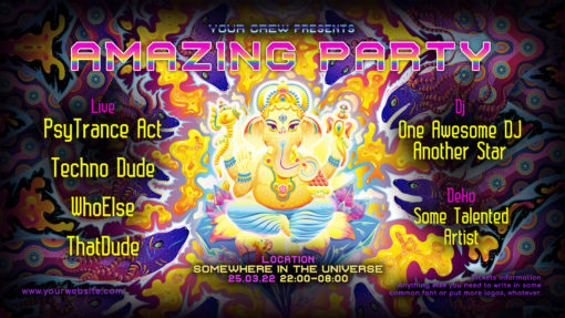Lord Ganesha - Free Psychedelic Trance Party Facebook Promotion Cover