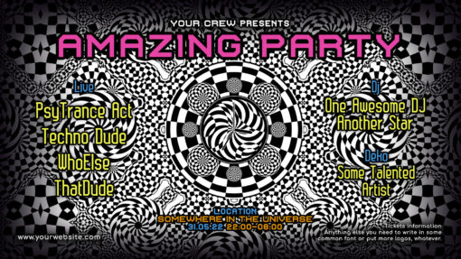 Melting Time - Free Psychedelic Trance Party Facebook Promotion Cover