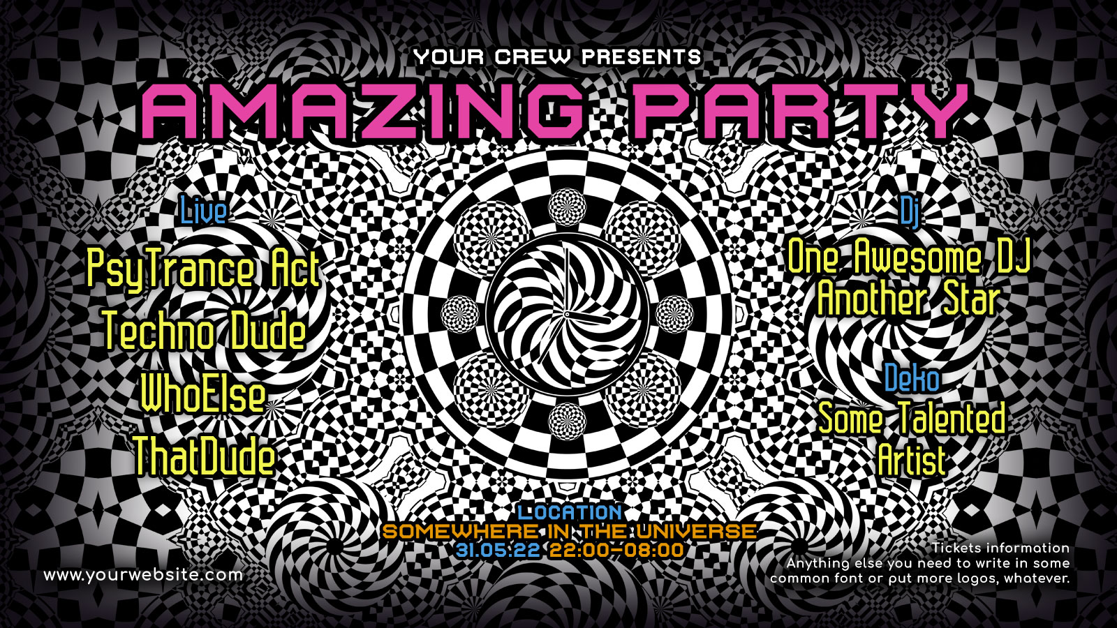 Melting Time - Free Psychedelic Trance Party Facebook Promotion Cover