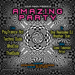 Melting Time - Free Psychedelic Trance Party Instagram Promotion Post