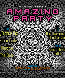Melting Time - Free Psychedelic Trance Party Instagram Promotion Post