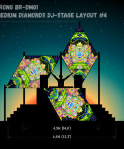 Barong - BR-DM01 - Psychedelic UV-Reactive DJ-Stage 3 UV-Diamonds Set - Layout #4