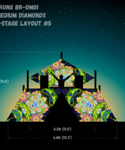 Barong - BR-DM01 - Psychedelic UV-Reactive DJ-Stage 3 UV-Diamonds Set - Layout #5