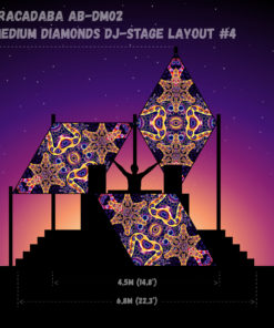 Abracadabra - AB-DM02 - Psychedelic UV-Reactive DJ-Stage 3 UV-Diamonds Set - Layout #4