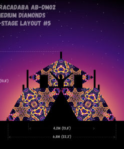 Abracadabra - AB-DM02 - Psychedelic UV-Reactive DJ-Stage 3 UV-Diamonds Set - Layout #5
