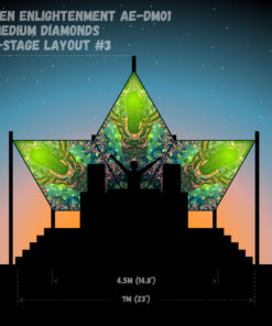 Alien Enlightenment - AE-DM01 - Psychedelic UV-Reactive DJ-Stage 3 UV-Diamonds Set - Layout #3