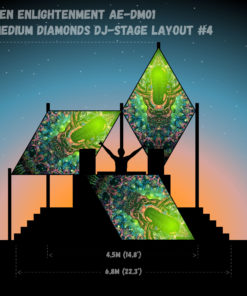 Alien Enlightenment - AE-DM01 - Psychedelic UV-Reactive DJ-Stage 3 UV-Diamonds Set - Layout #4