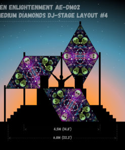 Alien Enlightenment - AE-DM01 - Psychedelic UV-Reactive DJ-Stage 3 UV-Diamonds Set - Layout #4