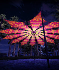 DMTemple - Psychedelic UV-Reactive Ceiling Decoration Canopy 12 Petals - 3D-Preview