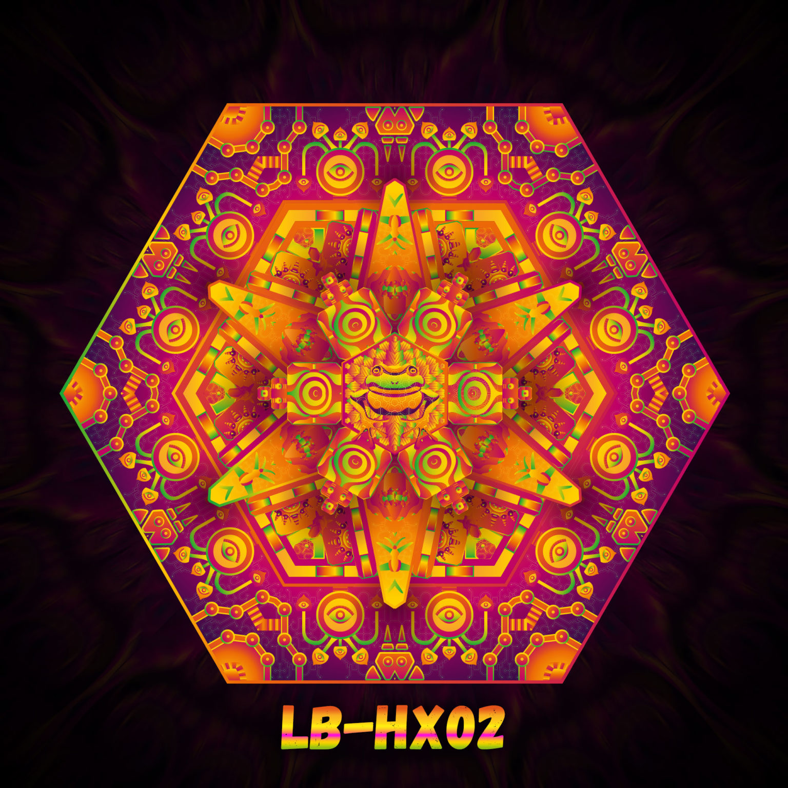 LB-HX02- UV-Hexagon - Psychedelic UV-Reactive Ceiling Decoration Element - Design Preview