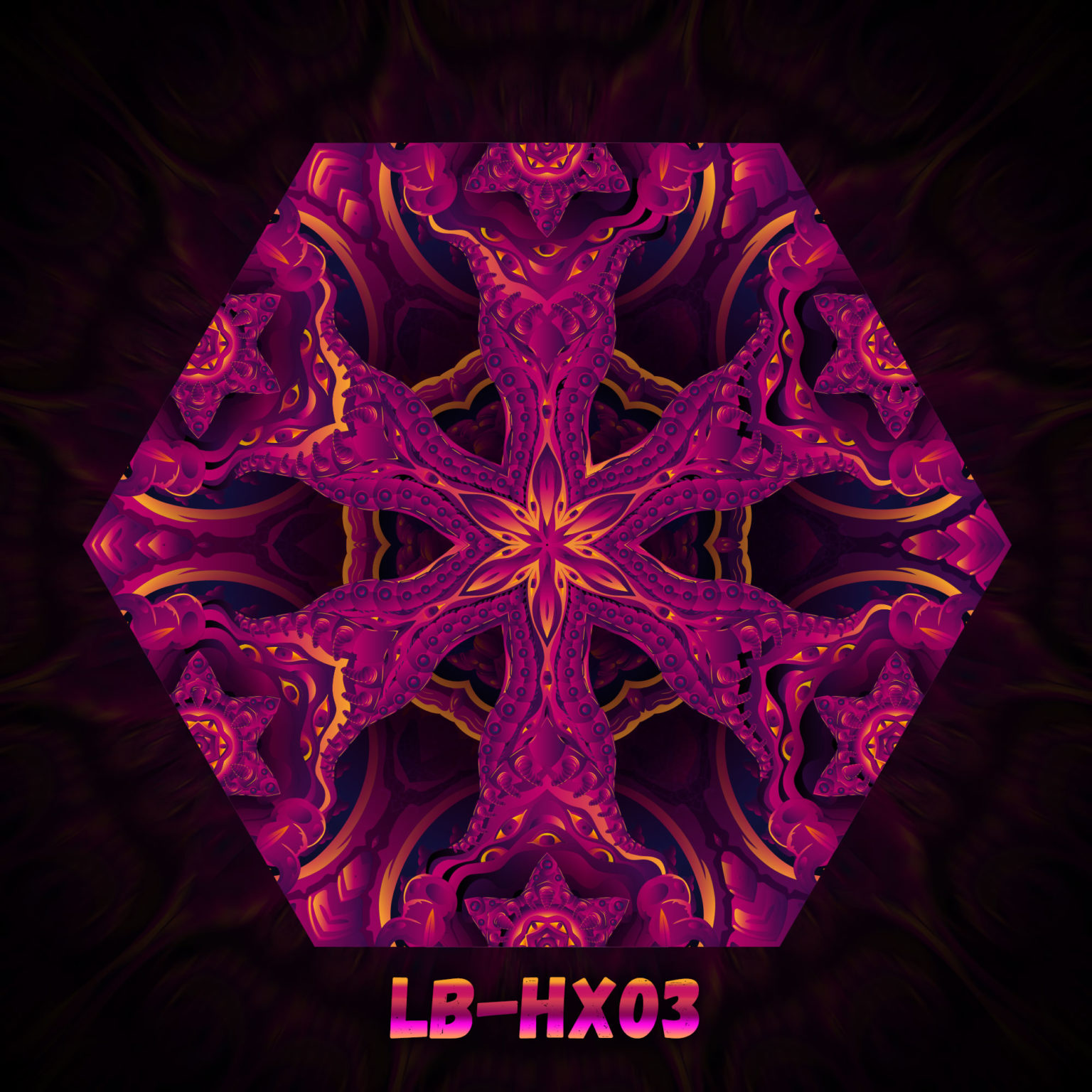 LB-HX03- UV-Hexagon - Psychedelic UV-Reactive Ceiling Decoration Element - Design Preview