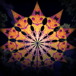 Smiling Garuda - Psychedelic UV-Reactive Ceiling Decoration Canopy 12 Petals - 3D-Preview