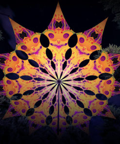 Smiling Garuda - Psychedelic UV-Reactive Ceiling Decoration Canopy 12 Petals - 3D-Preview