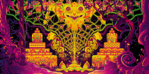 "Let it Be" - UV-Reactive Trippy Tapestry Backdrop