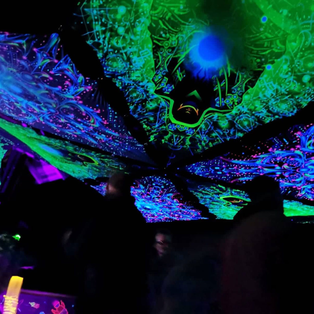 UV-Decorations at Psycedelic Freaquency's trance party in Germany