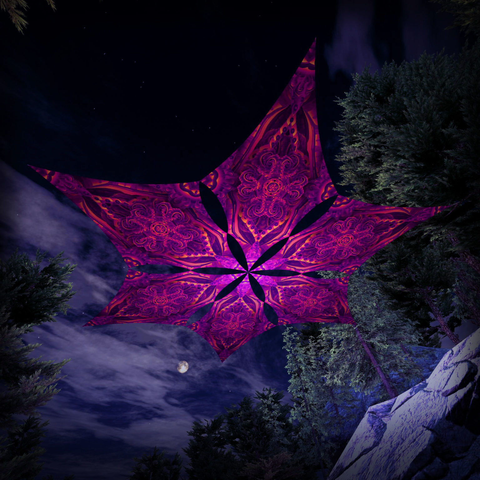 Let it Be - Hexagram LB-DM03 - Psychedelic UV-Canopy - 3D-Preview