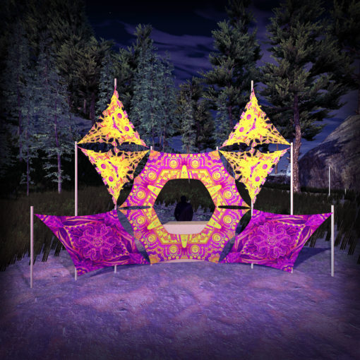 Let it Be - LB-DN02 - Donut DJ-Stage - Psychedelic UV-Reactive Decoration - 3D-Preview