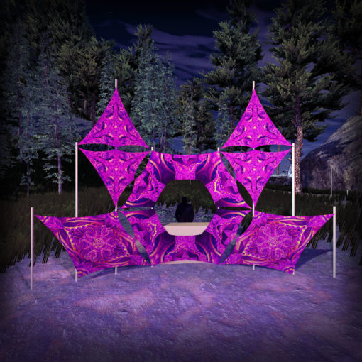 Let it Be - LB-DN04 - Donut DJ-Stage - Psychedelic UV-Reactive Decoration - 3D-Preview