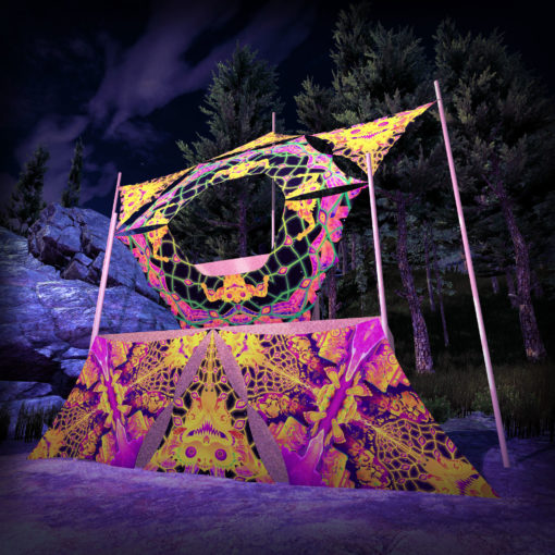 Let it Be - LB-DN05 - Donut DJ-Stage - Psychedelic UV-Reactive Decoration - 3D-Preview