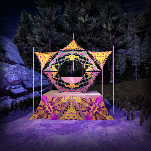 Let it Be - LB-DN05 - Donut DJ-Stage - Psychedelic UV-Reactive Decoration - 3D-Preview