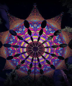 Geoshroom - Psychedelic UV-Reactive Ceiling Decoration Canopy 12 Petals - 3D-Preview