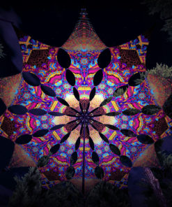 Geoshroom & Spirit Monkey - Psychedelic UV-Reactive Ceiling Decoration Canopy 12 Petals - 3D-Preview