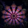 Trippy Pillar - Psychedelic UV-Reactive Ceiling Decoration Canopy 12 Petals - 3D-Preview